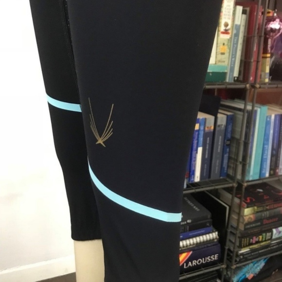 Lucas Hugh Striped Mesh Cropped Capri Leggings - Picture 6 of 8